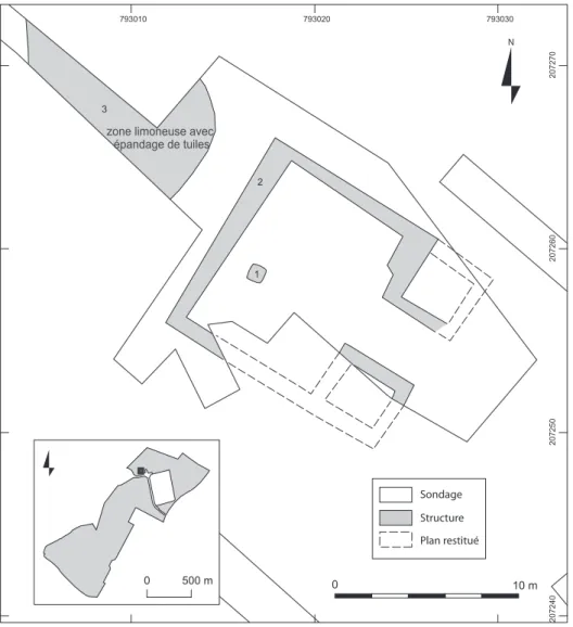 Fig. 16. Plan de fouille de l’aire d’occupation n o  4 (St. Venault).