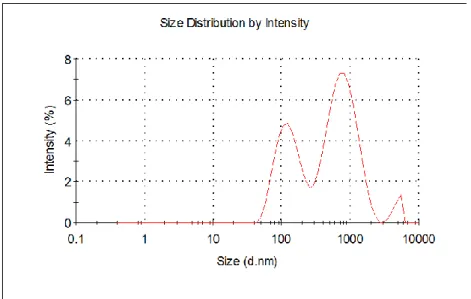 Figure 27 : Mesure de taille d’agrégats dans le glycérol par diffusion dynamique de la lumière 