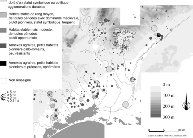 Fig.  1.  Distribution  spatiale  des  types  d’établissements  au  I er   s.  La  carte,  élaborée  par  H