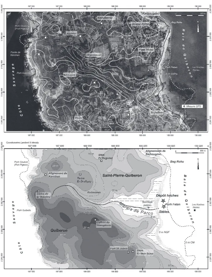 Fig. 1 – Vallée du Parco : localisation du gisement, topographie et distribution des principaux sites archéologiques mentionnés dans le texte (DAO S