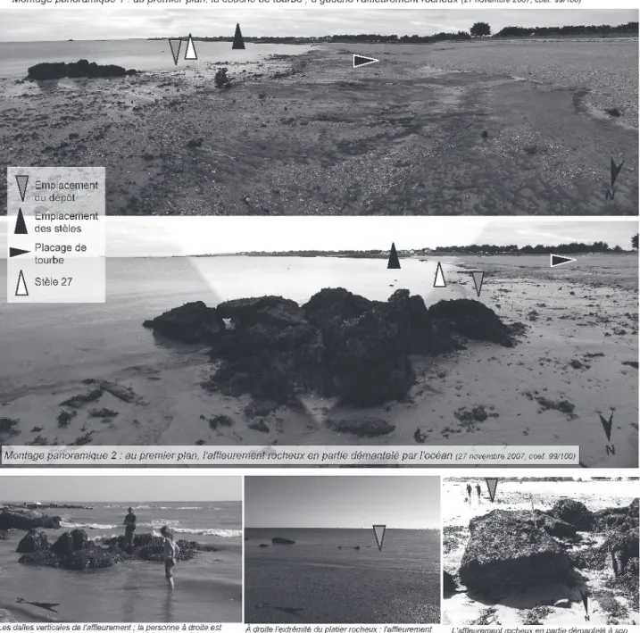 Fig. 3 – Vue d’ensemble du secteur du dépôt de haches par fort coefﬁcient de marée (clichés S