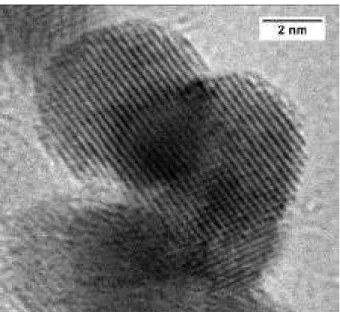 Figure 37 : Photo MET Haute Résolution d'un catalyseur Pt(40wt%)/C obtenu par synthèse polyol