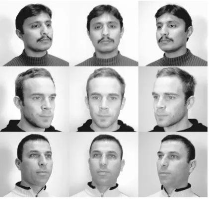Figure 3.12: Examples of real webcam facial images of multi-view system (Same pose from 3 webcams)