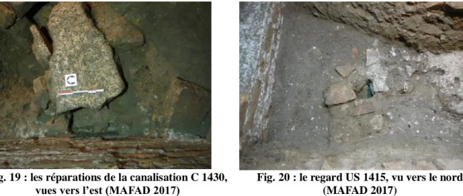 Fig. 19 : les réparations de la canalisation C 1430, 