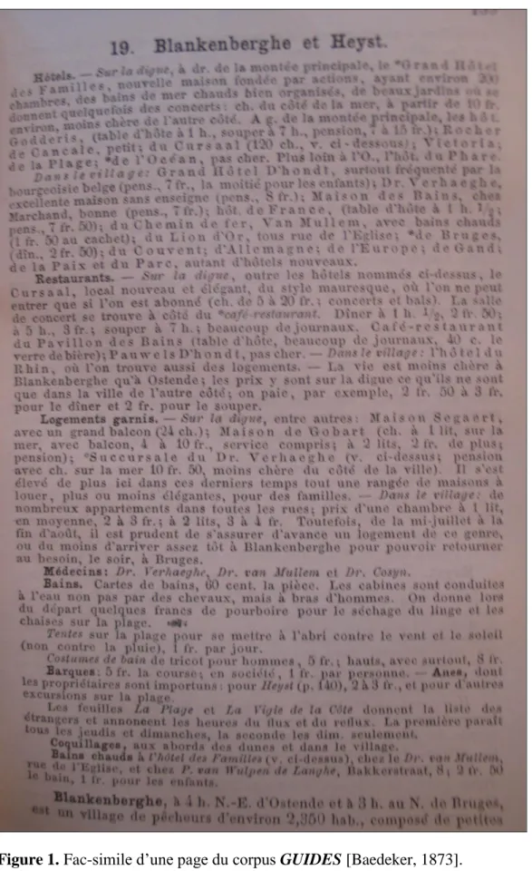 Figure 1. Fac-simile d’une page du corpus GUIDES [Baedeker, 1873]. 