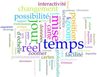 Figure 2  : Nuage de mots des termes cités pour les avantages des   cartes numériques (fait avec Voyant Tool)