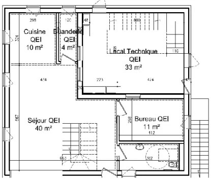 Figure 3-1 - Plan du Rez-de-chaussée de la maison QEI de Lagord 