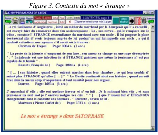Figure 3. Contexte du mot « étrange » 