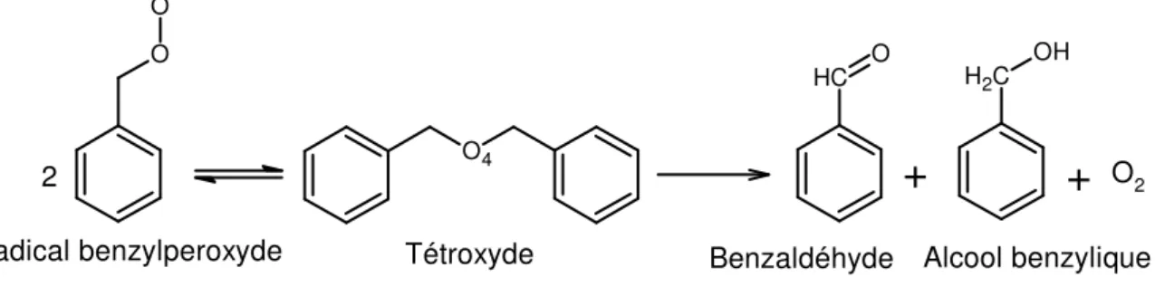 Figure 6 - Réaction de Russel intervenant durant l’oxydation photocatalytique du toluène 