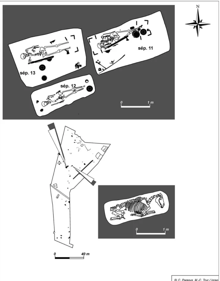 Fig. 1 Plan du gisement funéraire / Plan of the burial site