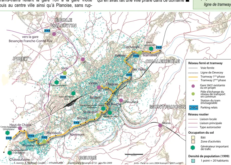 Figure 2 : le tracé  projeté de la future  ligne de tramway