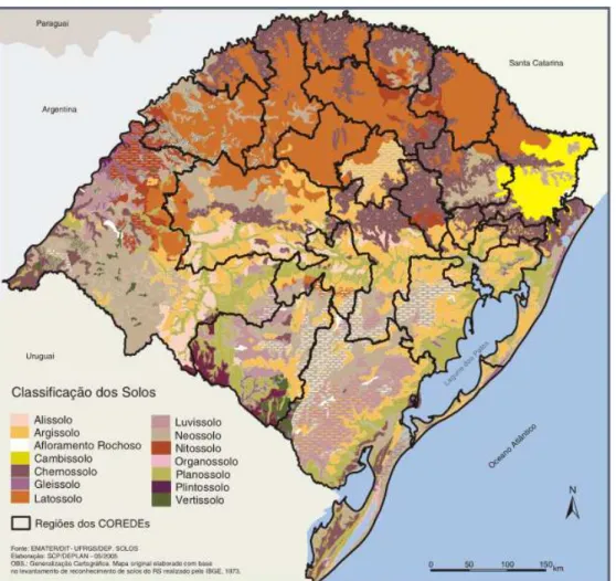 Figure 7. Distribution of soil orders in the State of Rio Grande do Sul (Streck et  al, 2008)