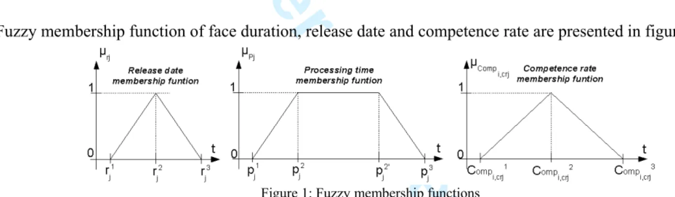 Figure 1: Fuzzy membership functions 