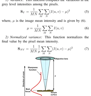 Fig. 5. Autofocusing principle in SEM.