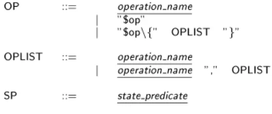 Fig. 2. Syntati Rules for the Model Layer