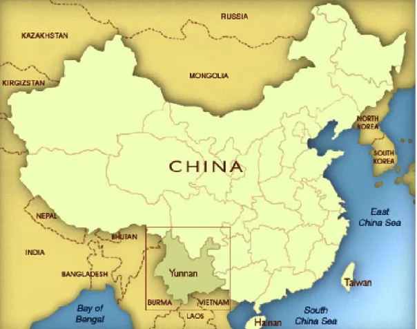 Figure 7   La localisation du Yunnan en Chine 