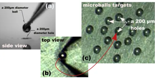 Fig. 7. Shot showing the microball inside the ﬁngers of the gripper.
