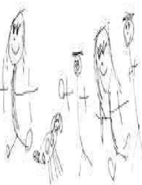 Figure 1. A dessin d’enfant drawn at a kindergarten by a 5-year old girl, http://www.parents.com/fun/arts-crafts/kid/decode-child-drawings/