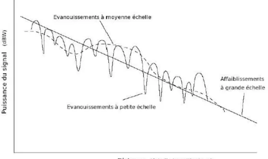 Figure  1.16. Différents types d ’atténuations produits par  un canal de transmission [55] 