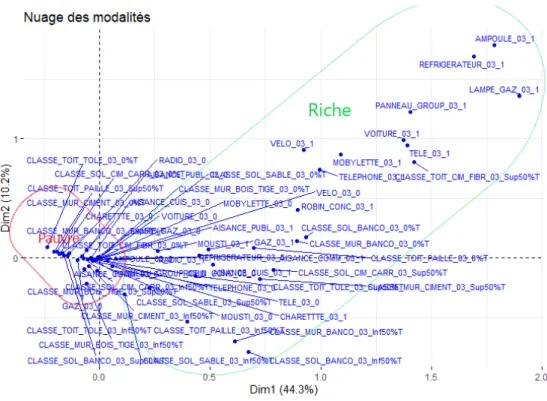 Graphique 10: Nuage des modalités 