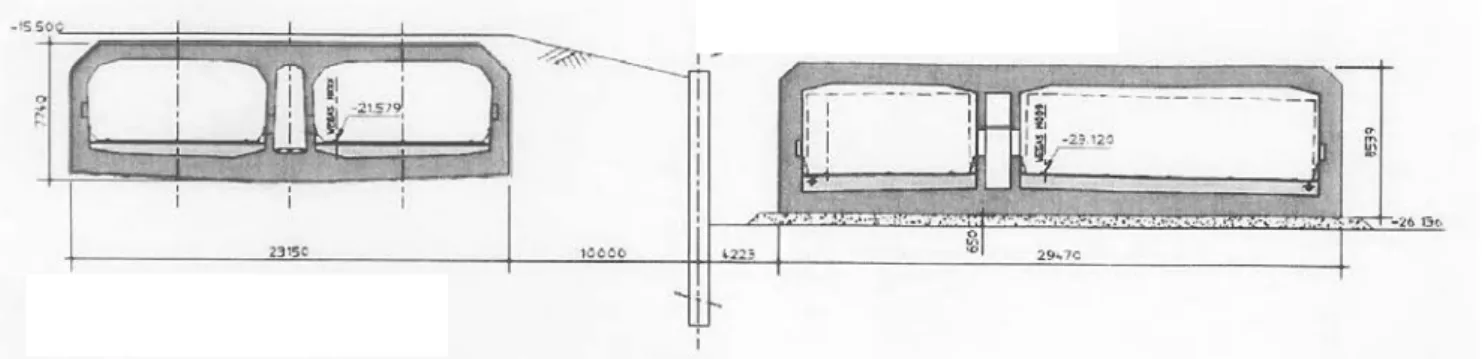 Figure 15.2. Studied system: existing and new tunnel (from [AUG 09]) 