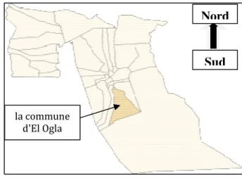 Fig I-1 : Localisation de la commune d'El Ogla dans la wilaya d'El Oued 