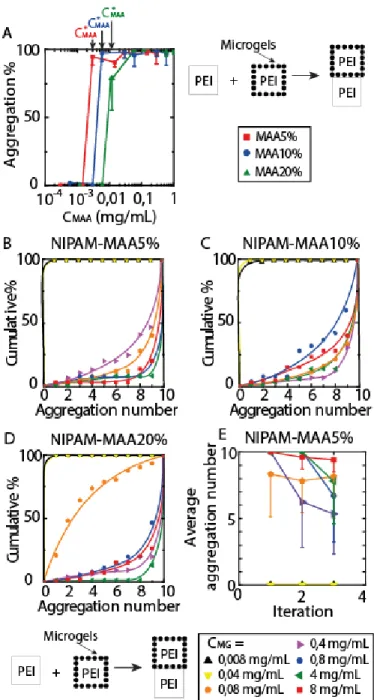 Figure 3-4: Effect of the microgel concentration on the directed assembly of PEI blocks