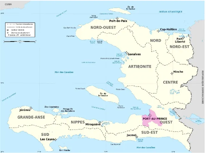 Figure 1.  Carte d’Haïti 