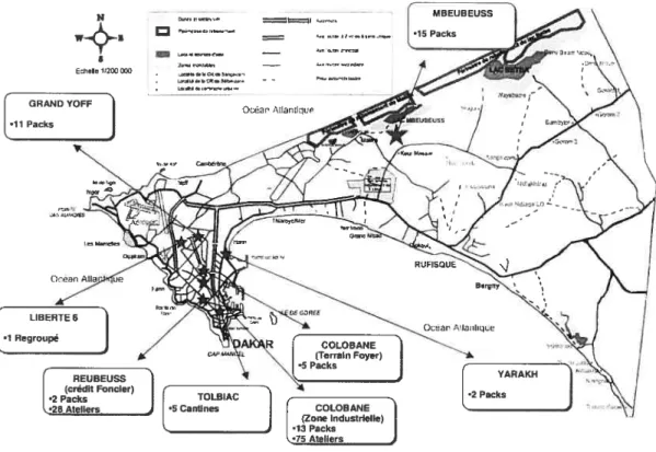 fig. 10 Localisation des sites de commercialisation des matières récupérées 126