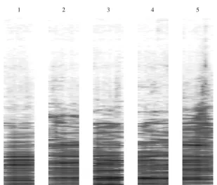 Figure 3: Extracted time-frequency basis matrices using the pro- pro-posed model.