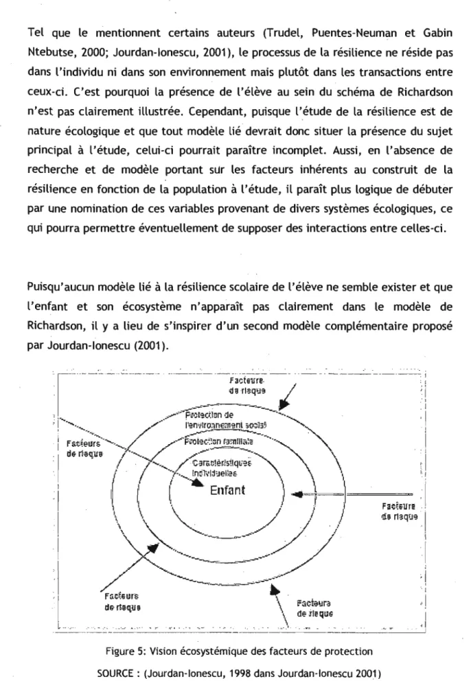 Figure 5:  Vision  écosystémique des facteurs de protection  SOURCE:  (Jourdan-Ionescu,  1998 dans Jourdan-Ionescu 2001) 