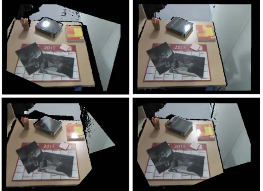 Figure 4.8 – Registered images using RGB-D images provided by the Kinect v1 sensor.