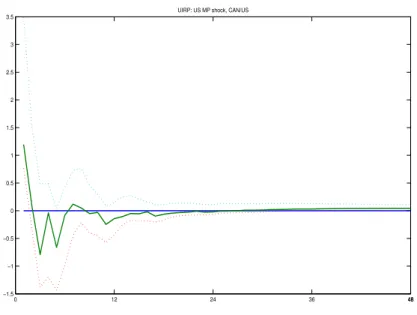 Figure 1.4: UIRP CAN/US, conditional on US Monetary policy shock