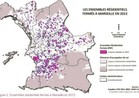 Figure 2. Ensembles résidentiels fermés à Marseille en 2013
