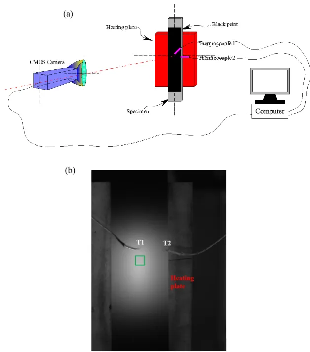 Fig. 12 (a) Experimental set-up; and (b) acquired image of specimen surface.          