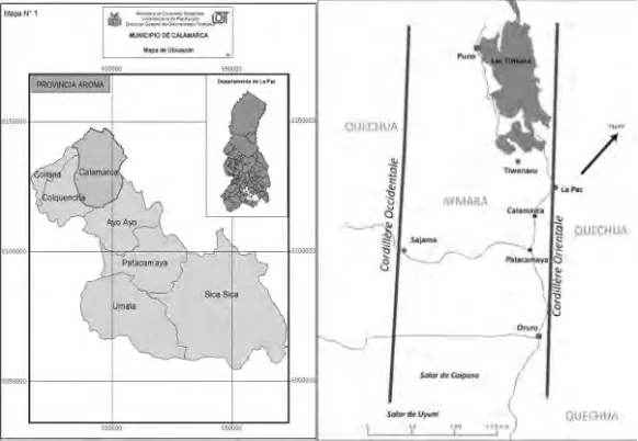 Fig. 6 : À gauche la carte officielle du bureau de l’aménagement du territoire ; à droite une carte orientée selon la vision des habitants de la communauté de