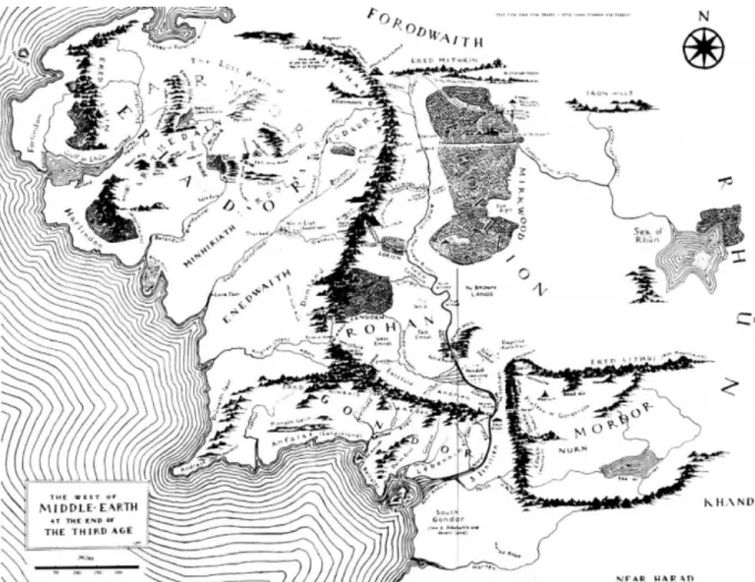 Figure 6.6 – Christopher Tolkien, « The West of Middle-Earth at the End of the Third Age » , 1953.