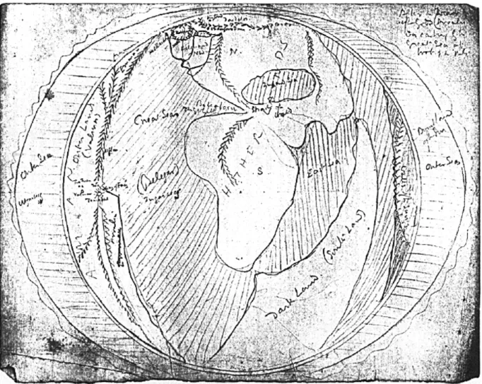 Figure 6.8 – John Ronald Reuel Tolkien, « Ambarkanta map V » , croquis v. 1933.