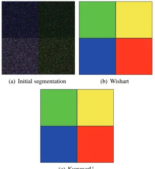 Figure 6. (a) Colored composition in the Pauli basis of the synthetic non-textured image