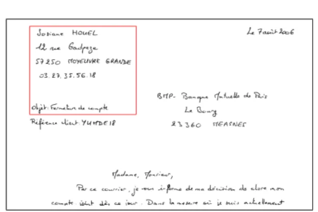Fig. 9. Example of badly recognized sender mailing address due to a bad text block segmentation