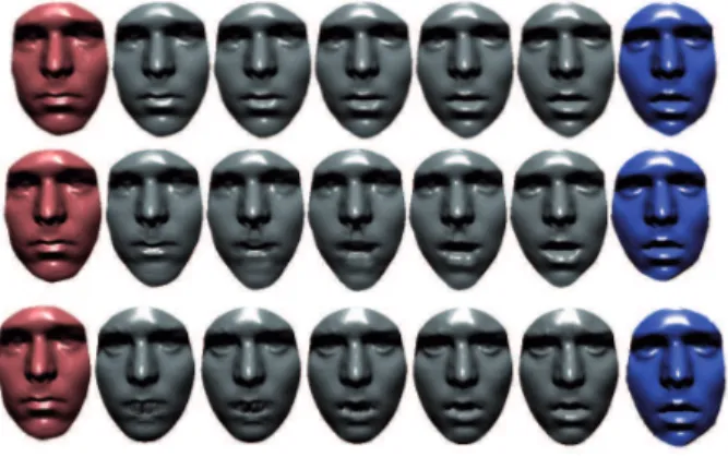 Fig. 11. Karcher mean of eight faces (left) is shown on the right.