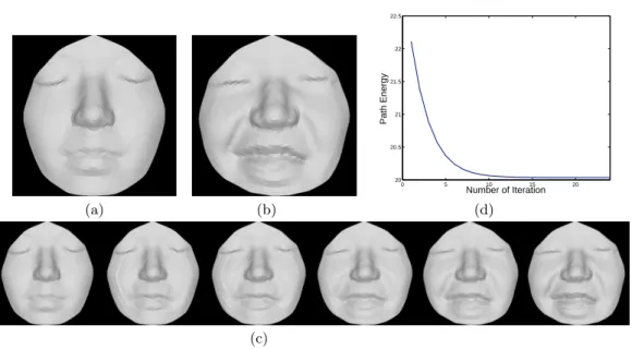 Fig. 8 (a) and (b): Facial surfaces S 1 and S 2 of the same person under neutral and smile, respec- respec-tively