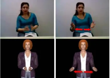 Fig. 4. Rendering by the virtual agent of a gesture belonging to a gesture class. 
