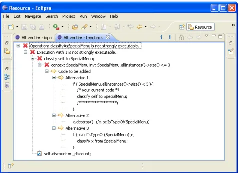 Fig. 3. Screenshot of the feedback provided by our Eclipse plugin