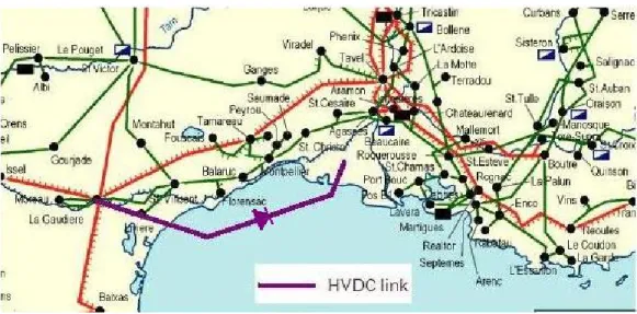 Fig. 1. Midi-Provence interconnected power system