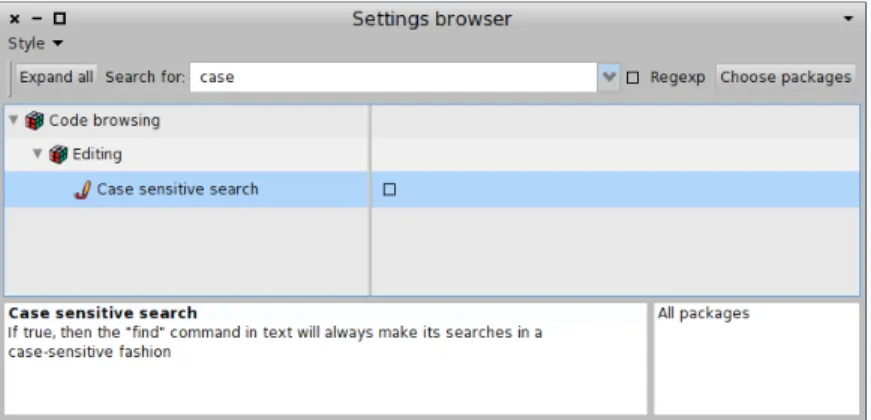 Figure 5.4: The caseSensitiveFinds setting
