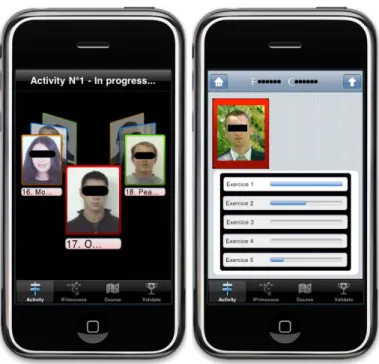 Figure 2. iFrimousse : Mobile application on iPhone/iPod Touch of Apple