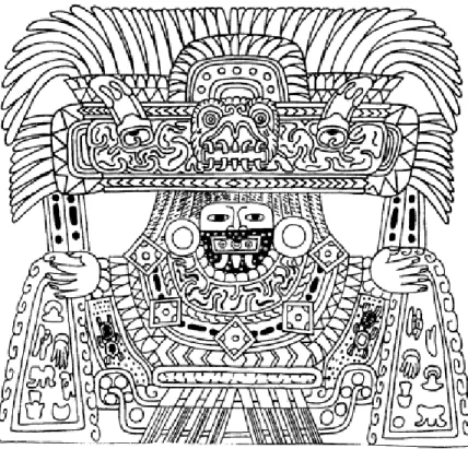 Figure 7: Représentation possible de La Déesse, ici tirée de la  « murale de Tlaloc de jade  »  Tetitla, Teotihuacan (Paulinyi 2006:3)
