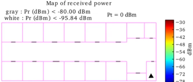 Fig. 7: Modulus and phase of transmission coefficient for a wood door as a function of the frequency.