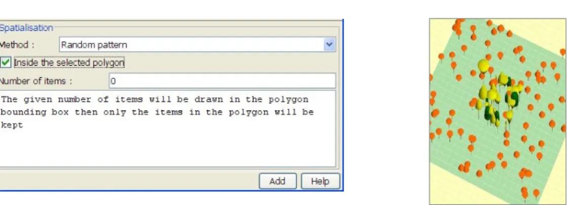 Figure 26: Random pattern method of planting  6.2.3 Adding a Polygon or a Polyline 